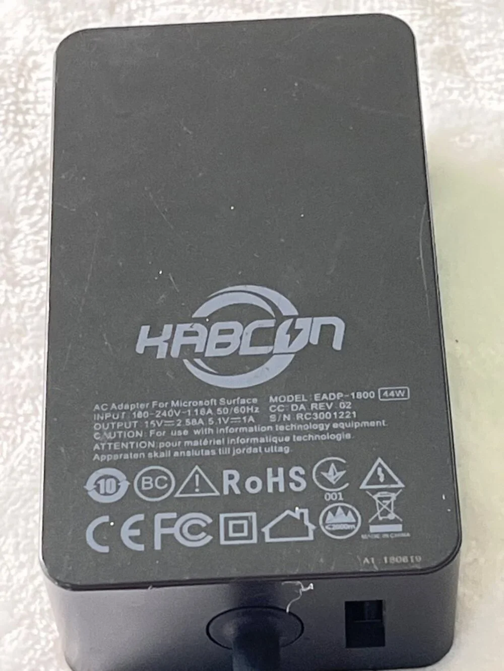 Kabcon Surface Charger 44W Power Adapter With USB Port For Microsoft Devices 26a